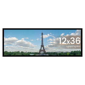 upsimples 12x36 picture frame front view highlights classic black frame for posters