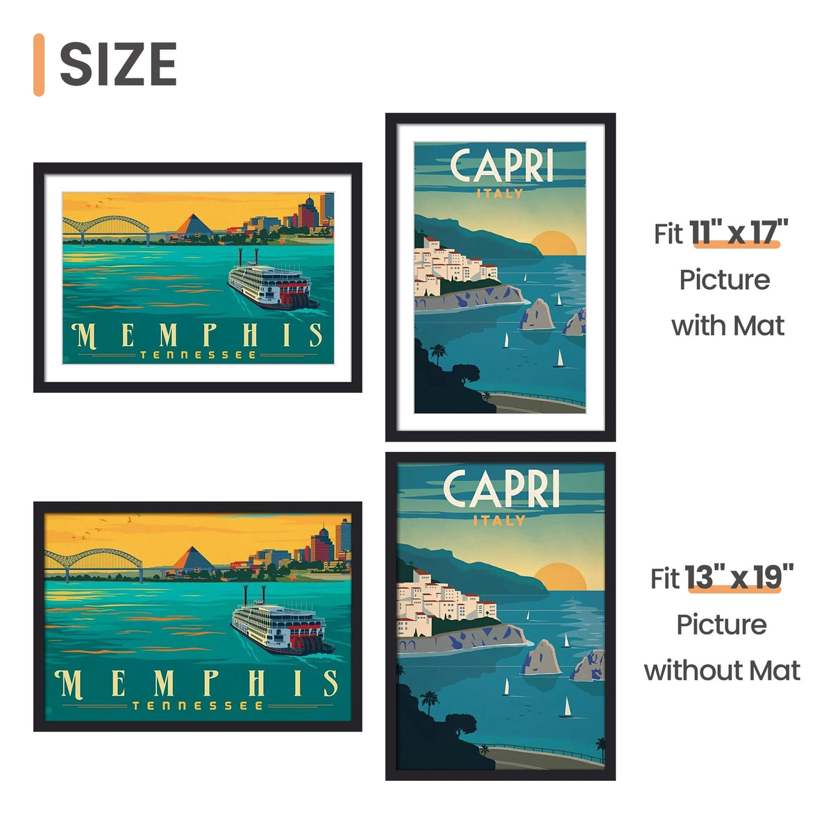 upsimples 13x19 frame without mat, clean presentation for bold posters