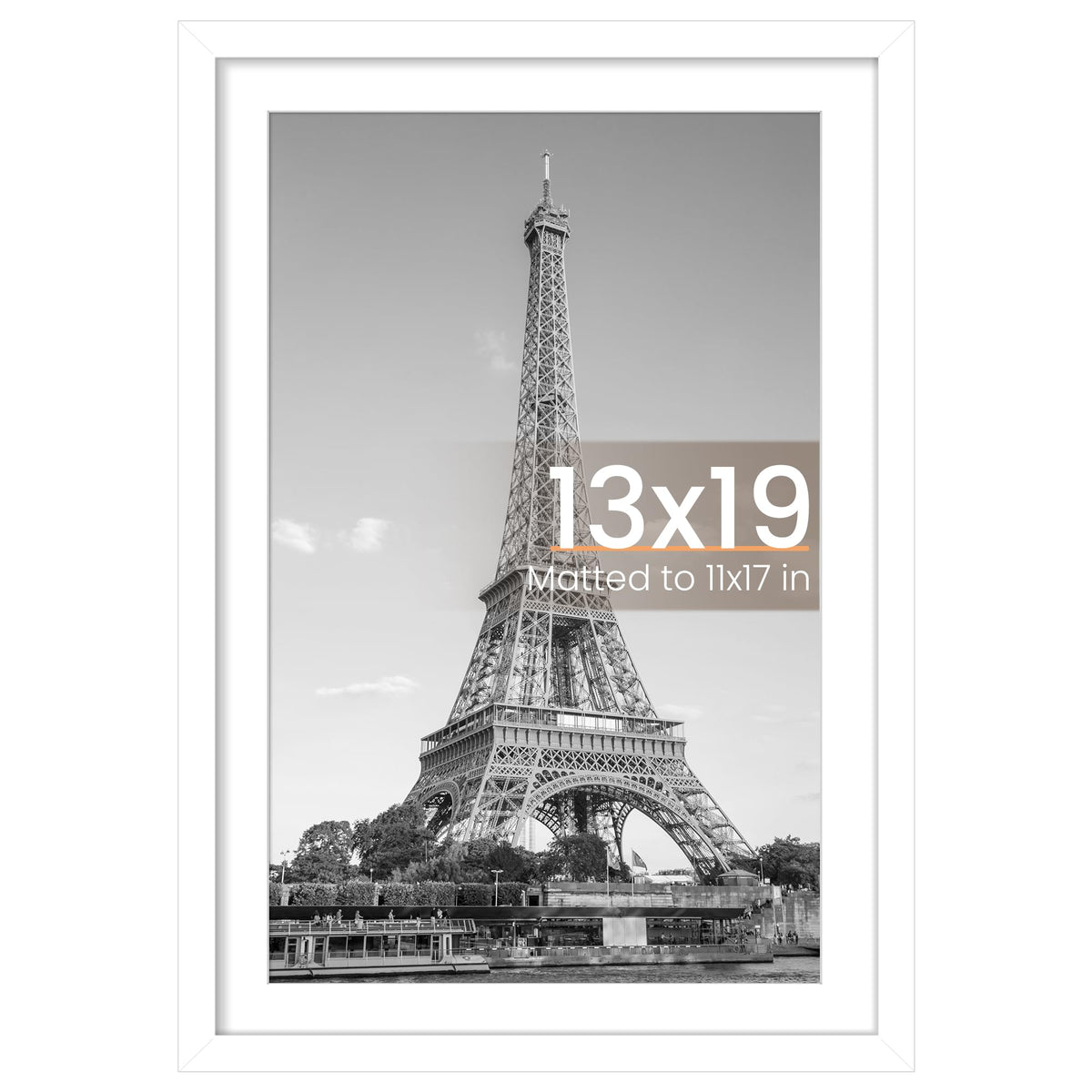 Upsimples 13x19 frame front view in white finish for posters