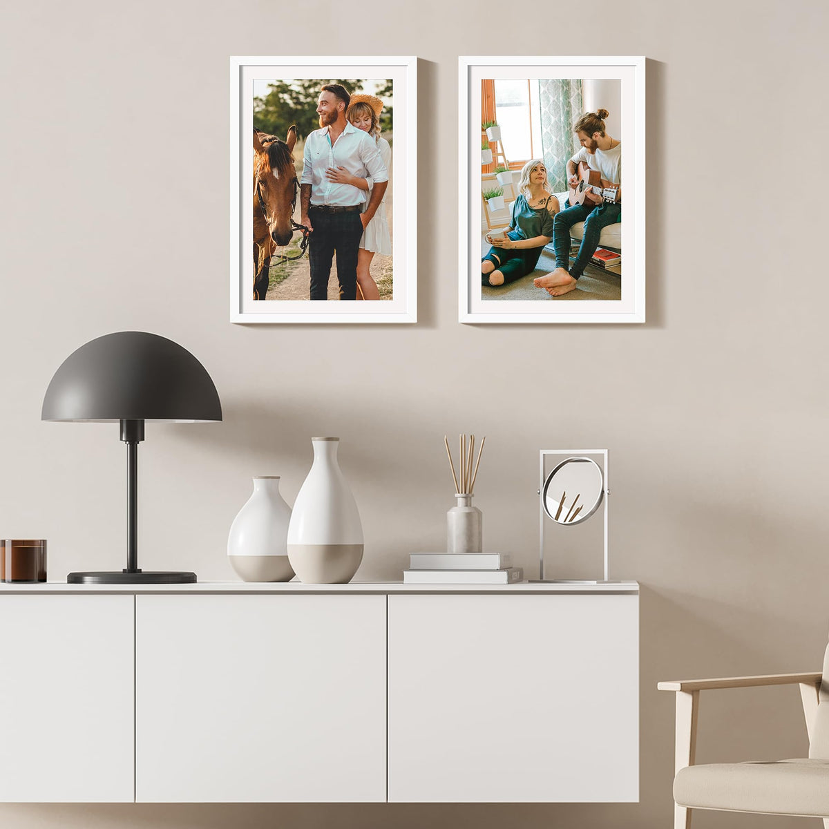 Upsimples 13x19 frame with mat inside view for 11x17 posters
