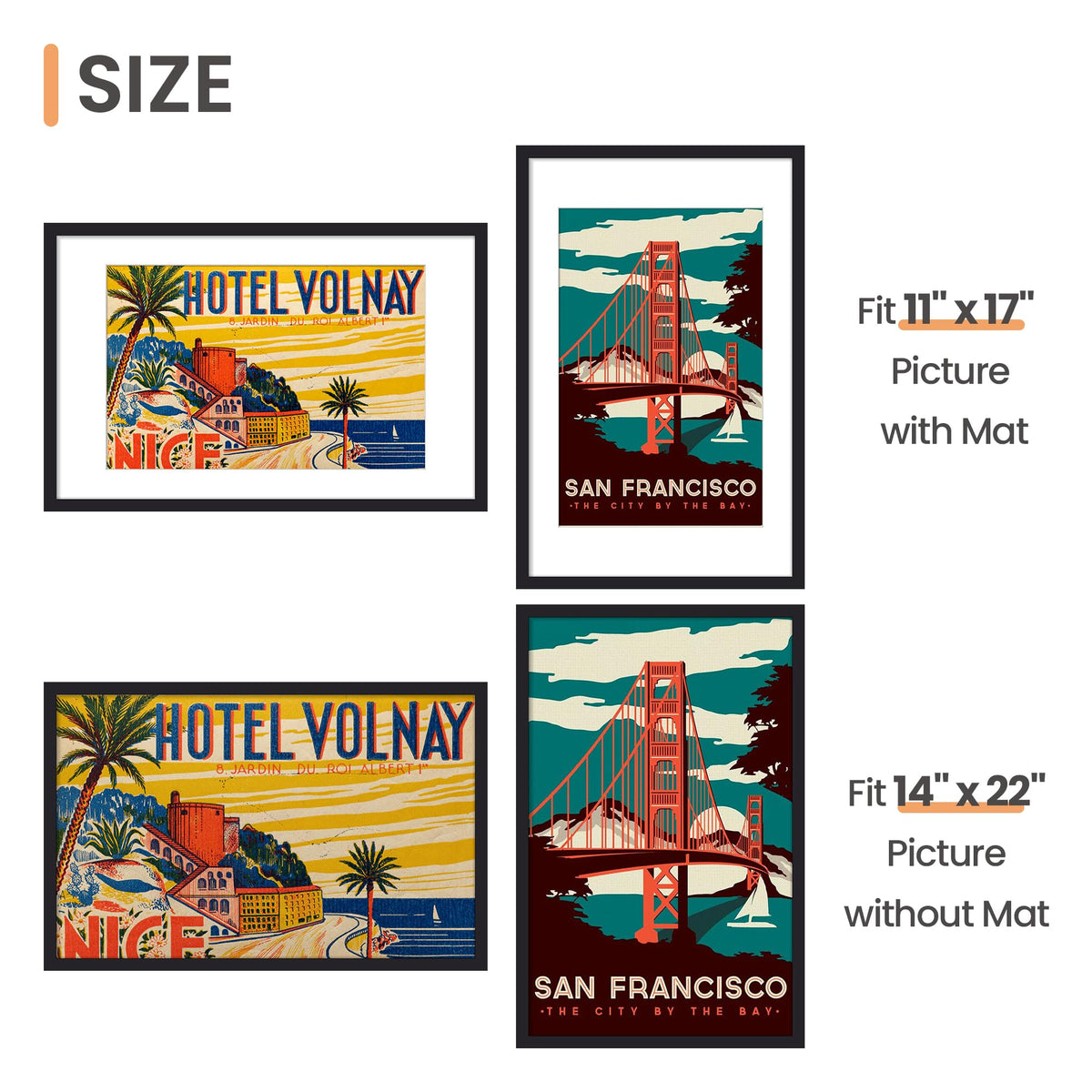 upsimples 14x22 frame on wall demonstrates versatile mounting options