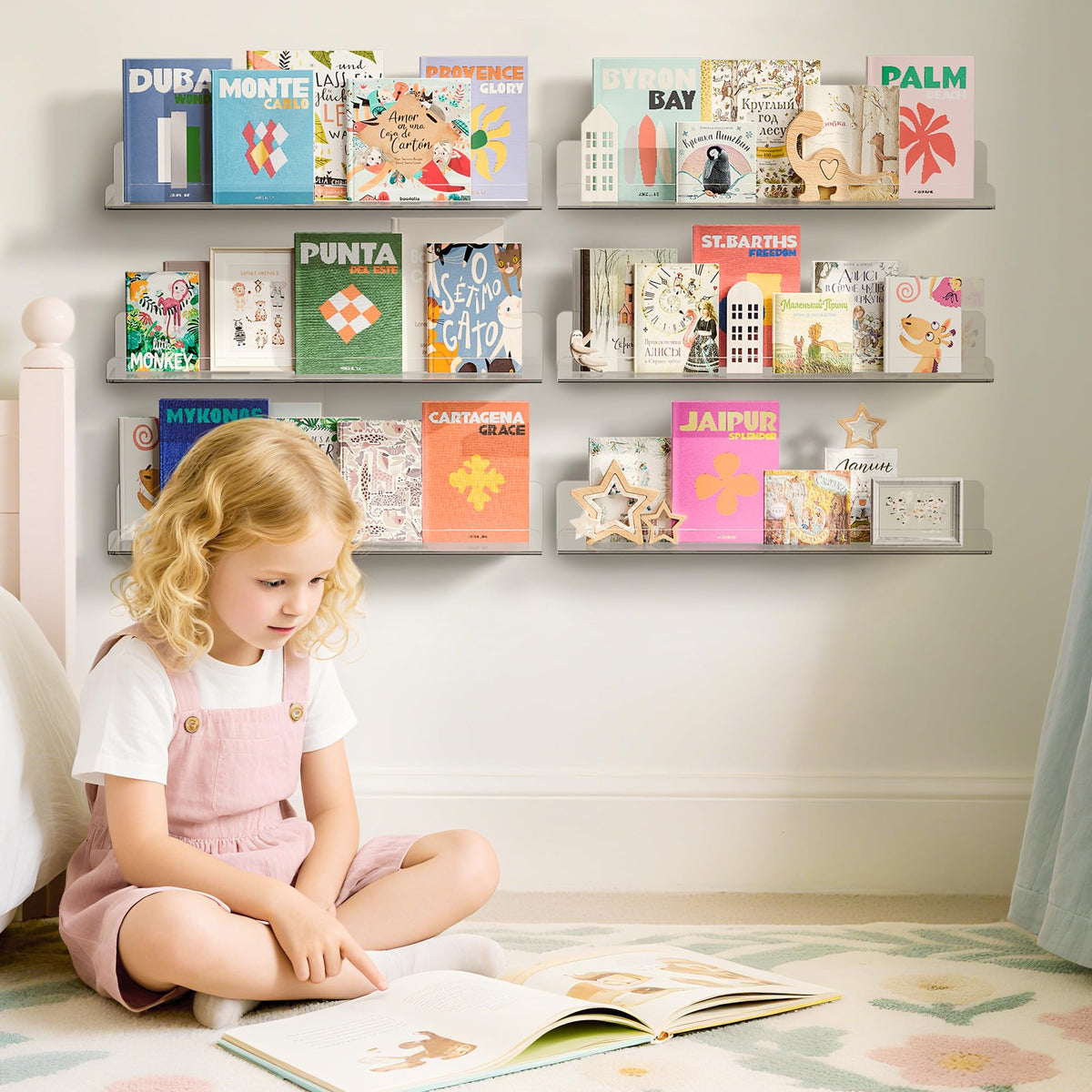 upsimples 15x4-inch invisible shelves installed with included hardware
