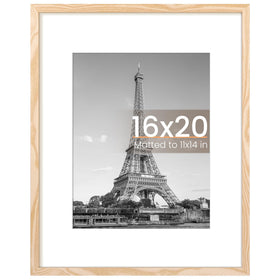 upsimples 16x20 frame front view shows natural finish and clear display