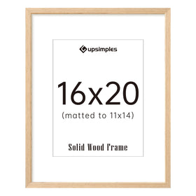 upsimples 16x20 natural wood frame front view showcases warm grain for cozy wall decor