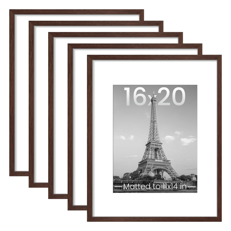 upsimples brown-wood-16x20-frame-set ideal for a cohesive wall gallery and memories