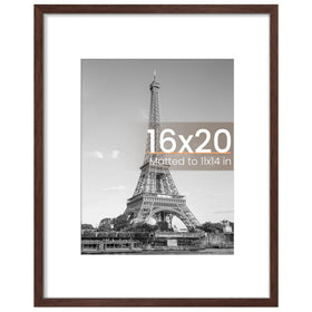 upsimples 16x20 picture frame front view showcases classic brown finish for wall display