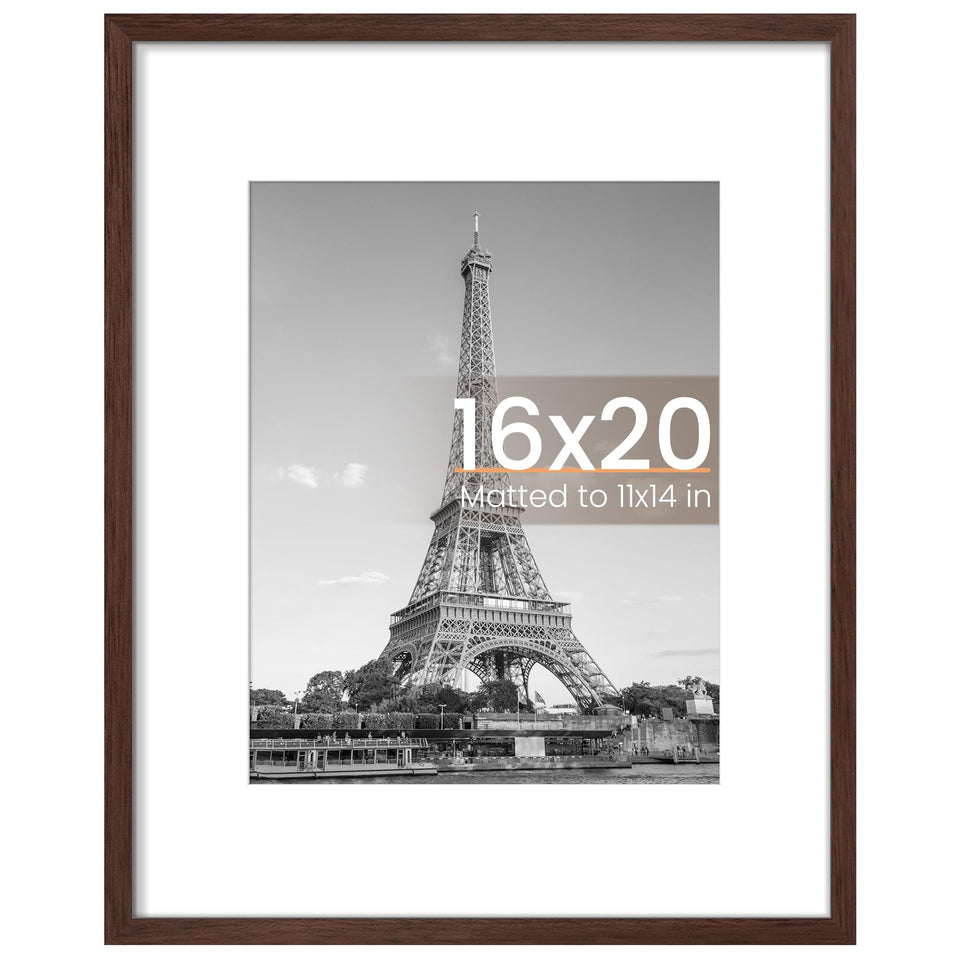 upsimples 16x20 picture frame front view showcases classic brown finish for wall display