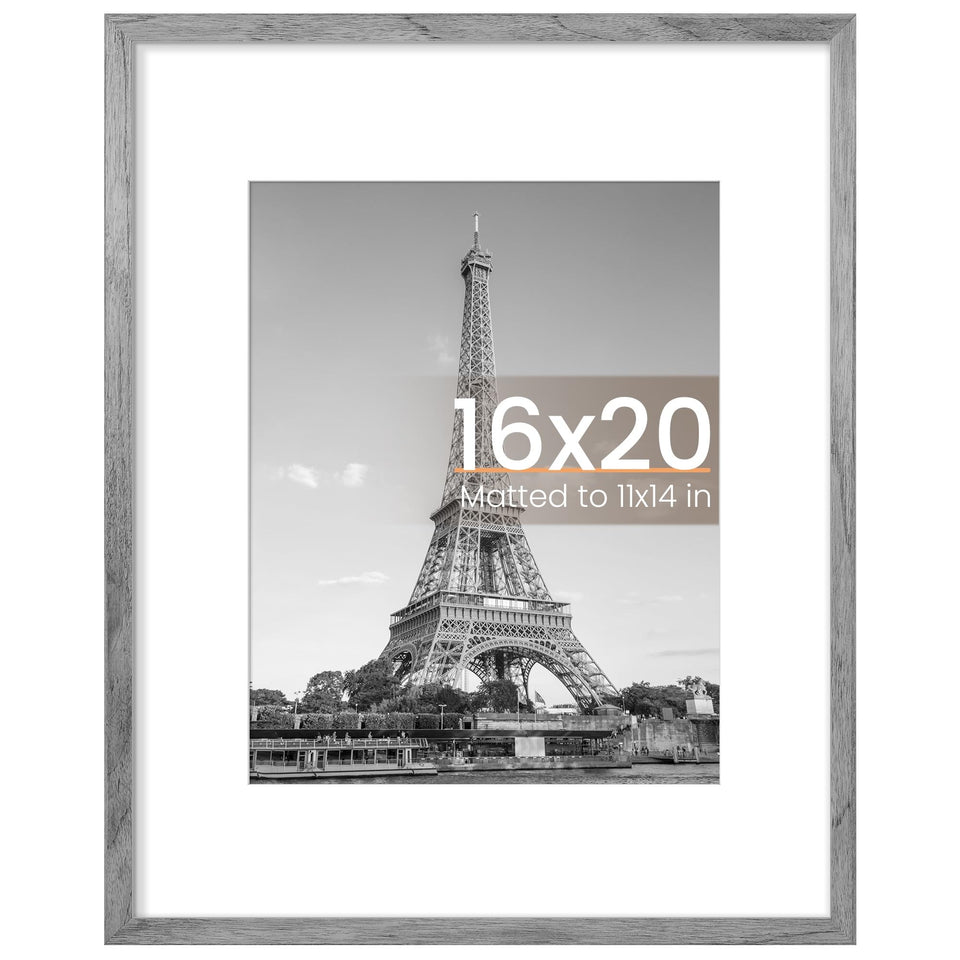 Upsimples gray 16x20 picture frame front view for durable home display