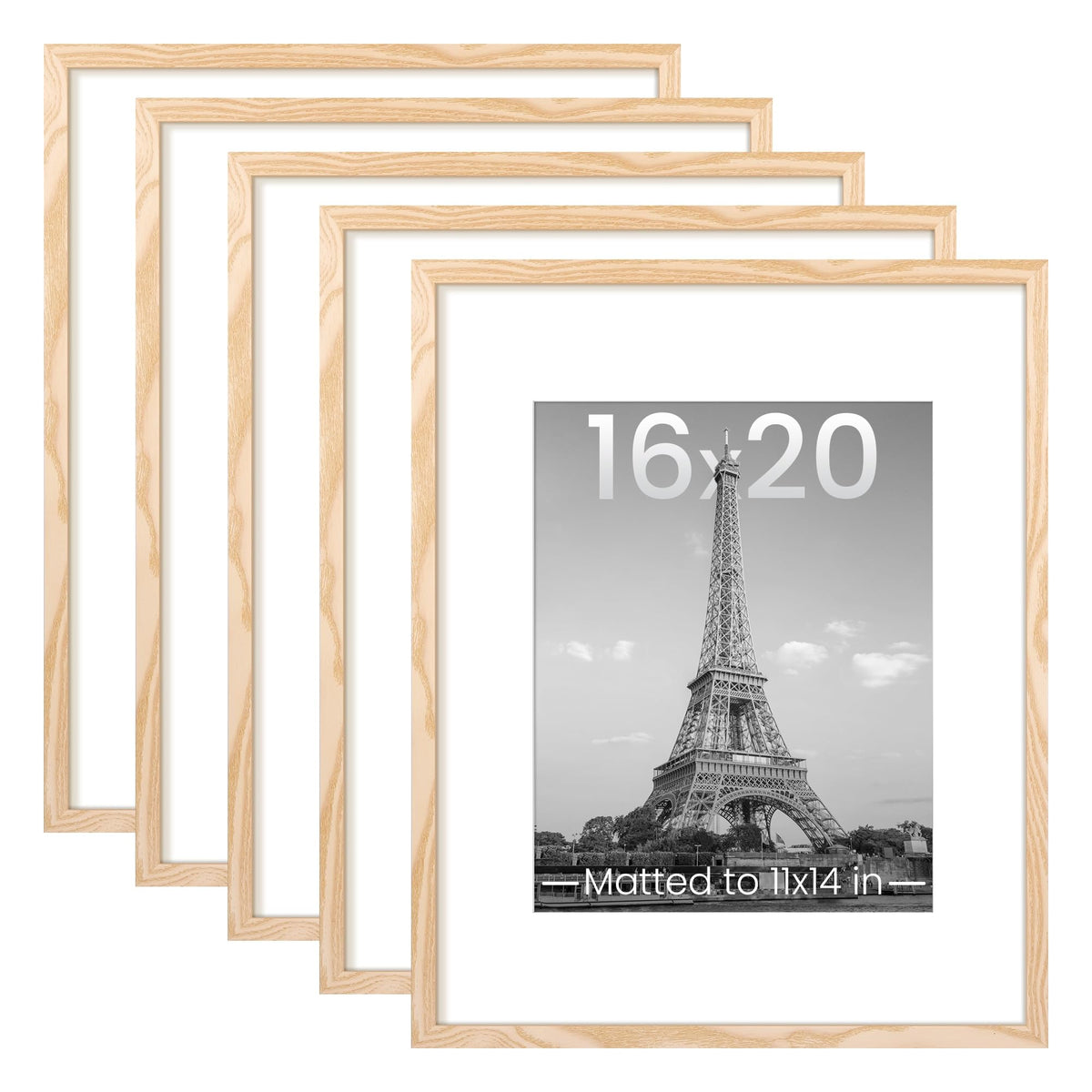 Upsimples 16x20 frame set of 5, front view for gallery-ready wall display