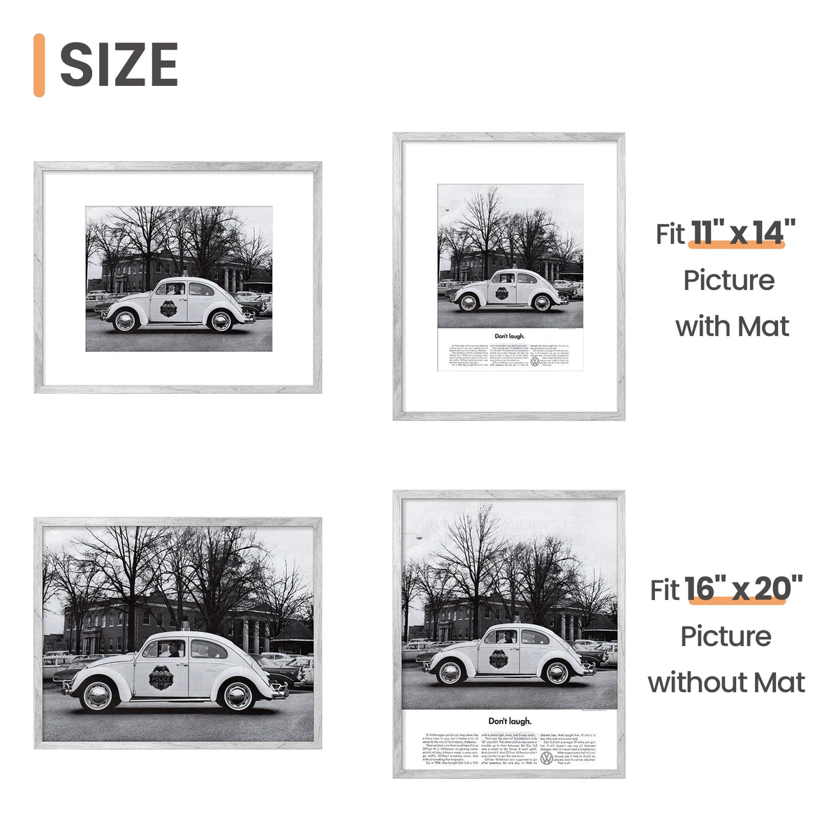 Upsimples 16x20 frame with matless back view highlighting photo stability