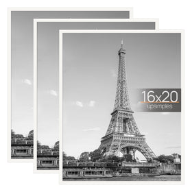 upsimples 16x20 white frame, front view, ideal for a 3-pack poster display in home galleries.