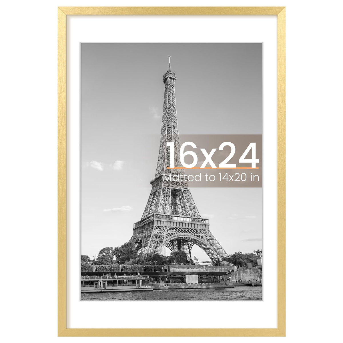upsimples gold 16x24 frame front view, ideal for wall gallery.