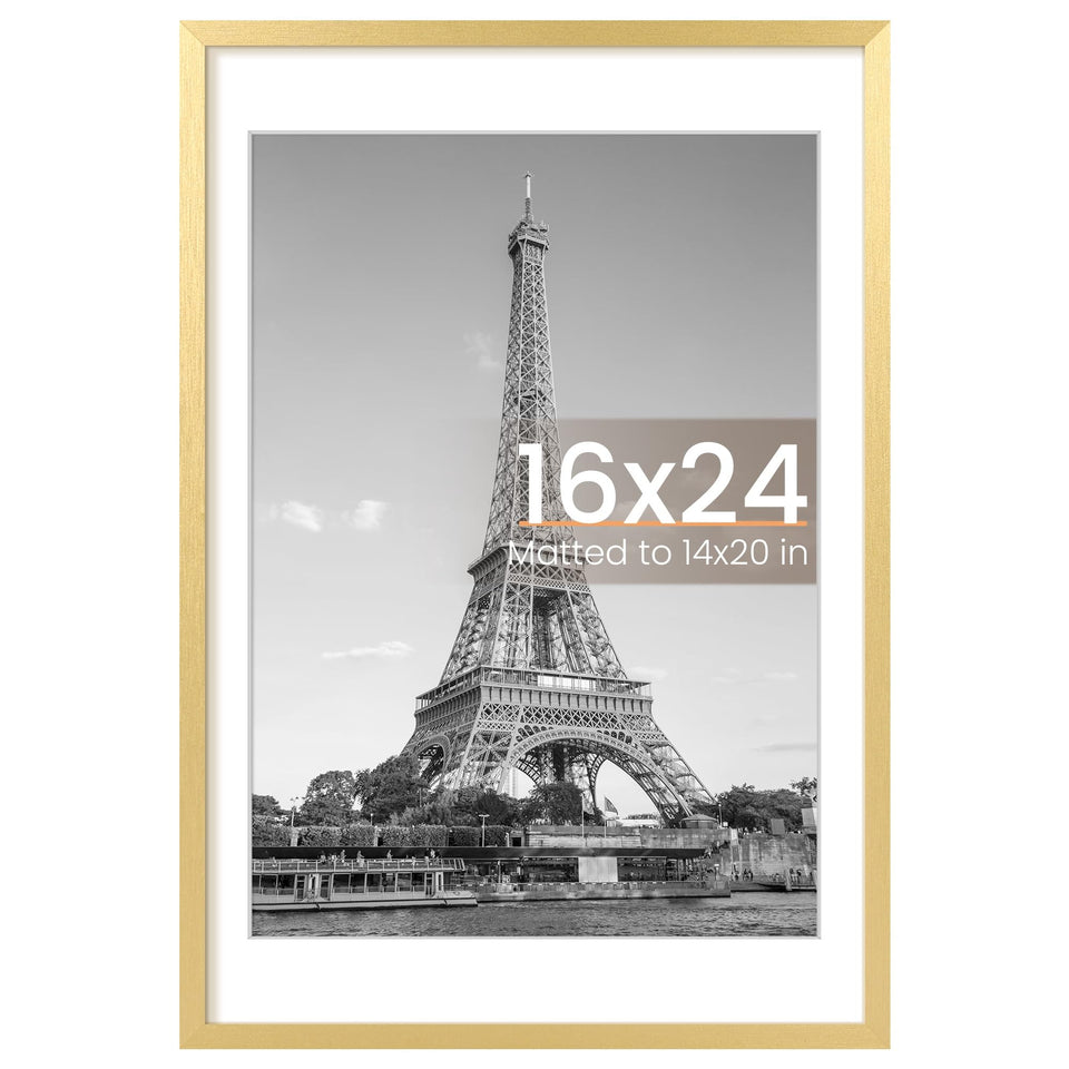 upsimples gold 16x24 frame front view, ideal for wall gallery.