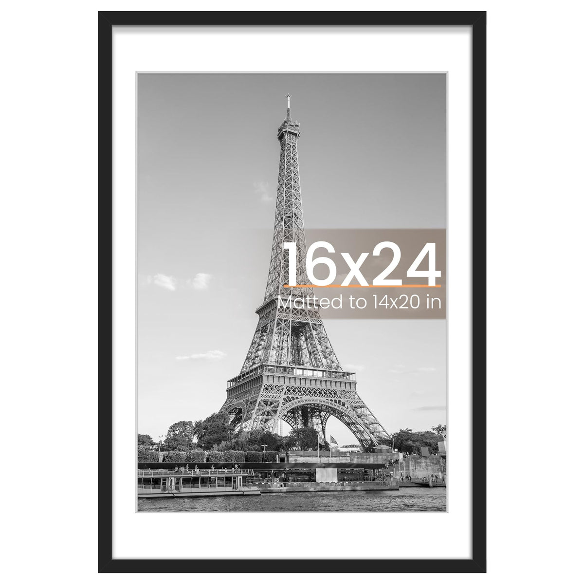 upsimples 16x24 frame front view with clear glass for vibrant photos