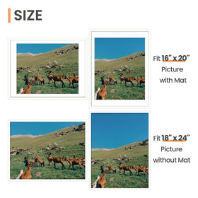 upsimples 18x24 frame back view highlights sturdy spring backing for easy photo changes