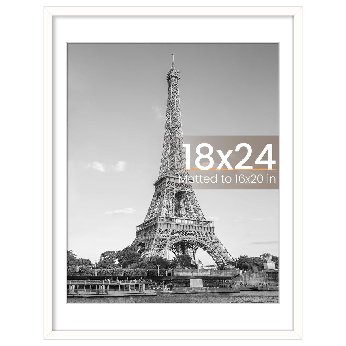 upsimples 18x24 frame front view with mat showcases crisp prints for home or office display