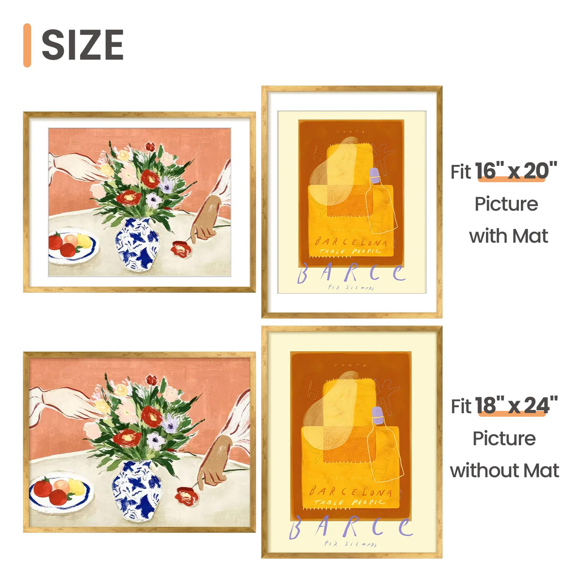 Upsimples 18x24 frame hanging options, horizontal or vertical.