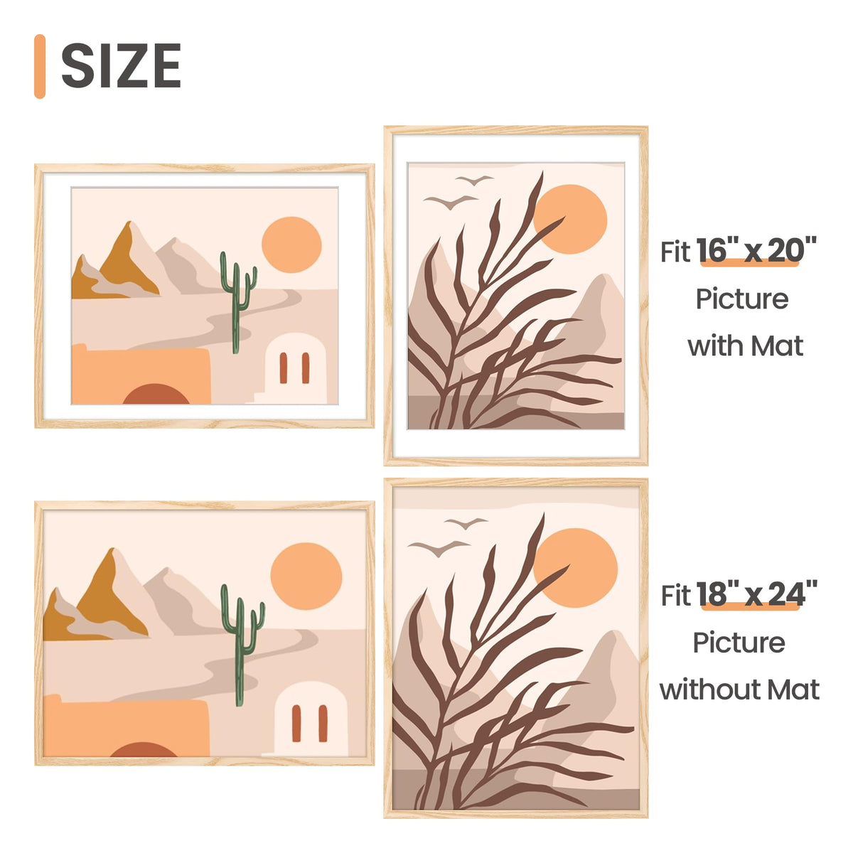 Upsimples frame showing mat-ready setup for 16x20 posters.