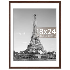 Upsimples 18x24 frame front view in brown for crisp poster displays.