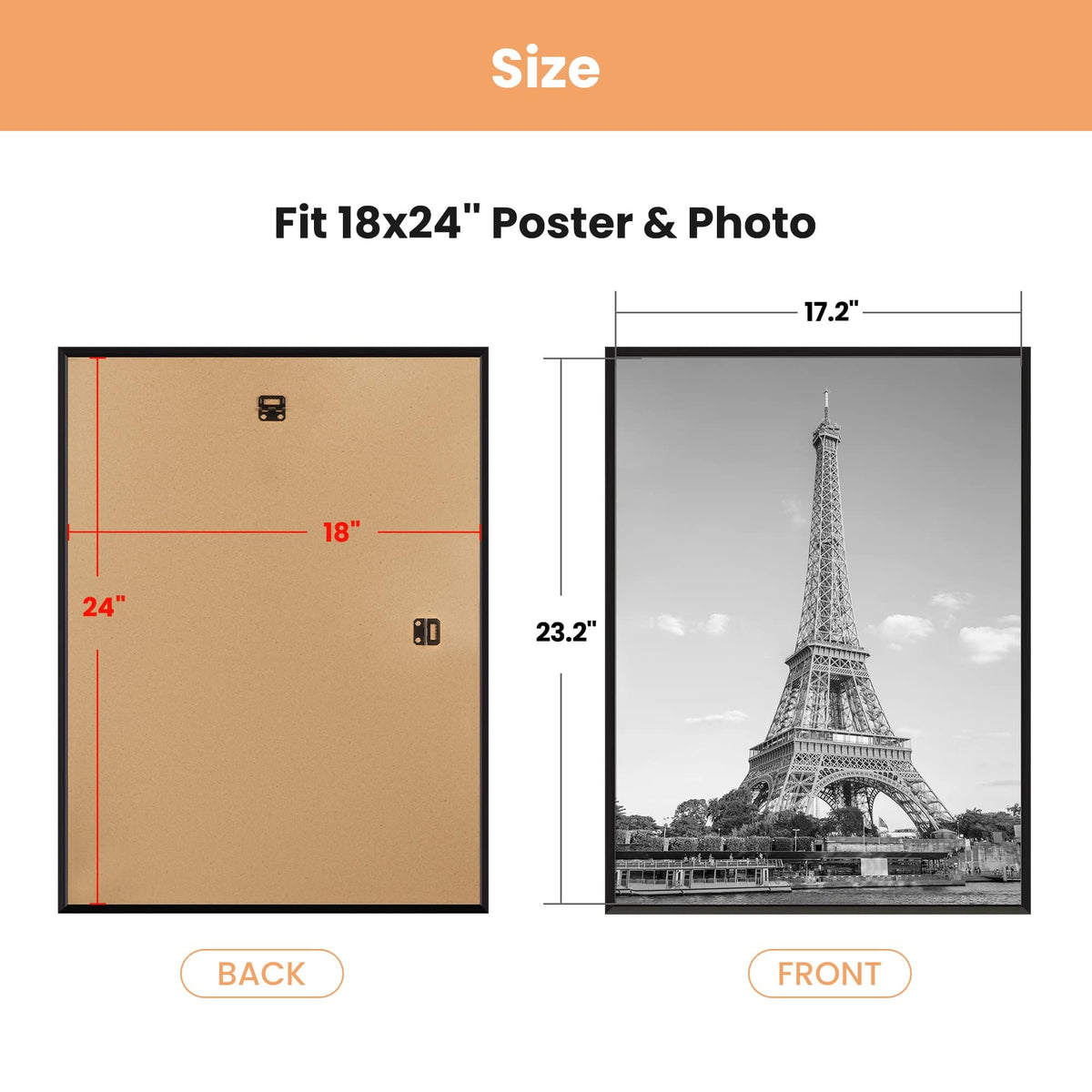 Upsimples 18x24 poster frame securely packaged for safe shipping.