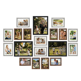 Upsimples 19-pack picture frames wall decor for quick family gallery displays.