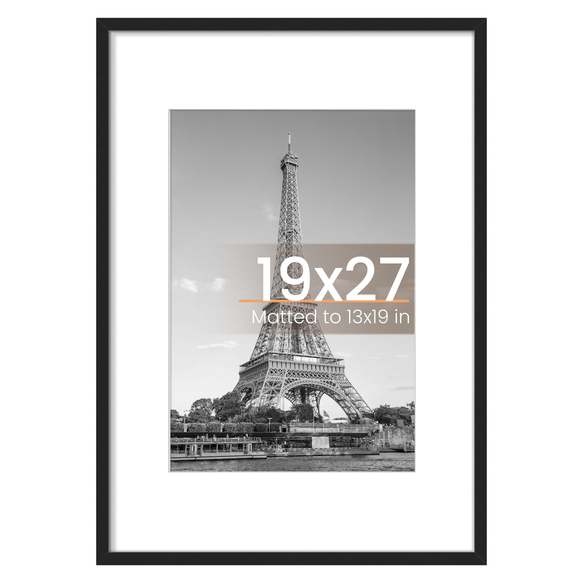 Upsimples 19x27 poster frame front view with clear display.