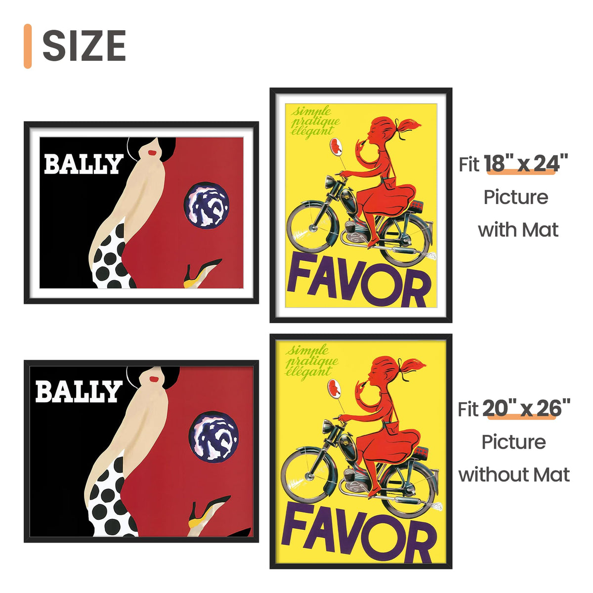 Upsimples 20x26 frame without mat creates bold wall posters.