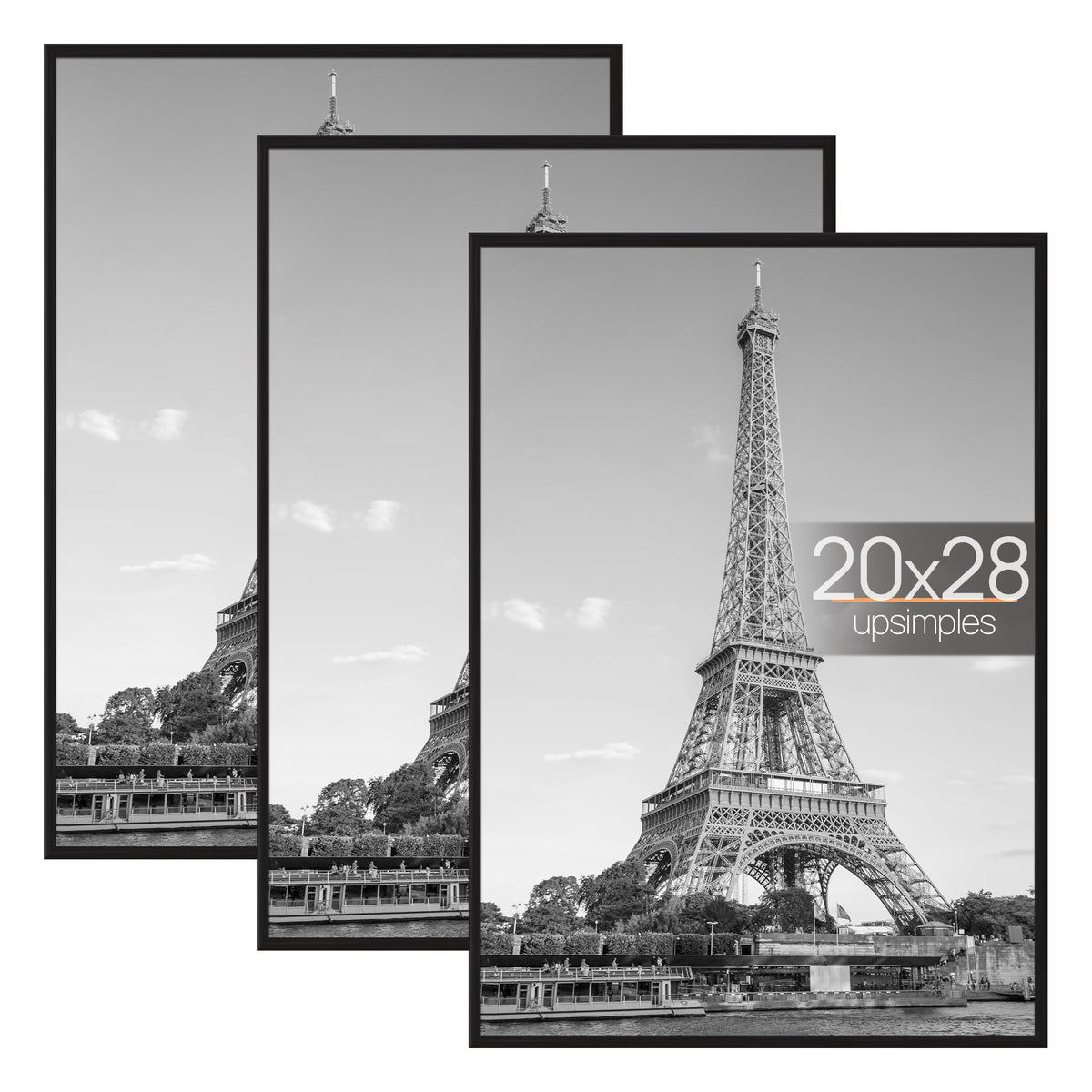 upsimples 20x28 frame front view with sleek black finish for posters