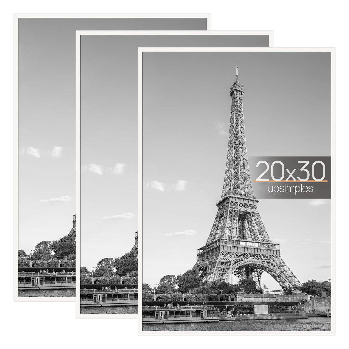 upsimples 20x30 white frame exterior showcases posters with a gallery-ready look.