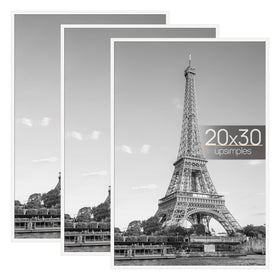 upsimples 20x30 white frame exterior showcases posters with a gallery-ready look.