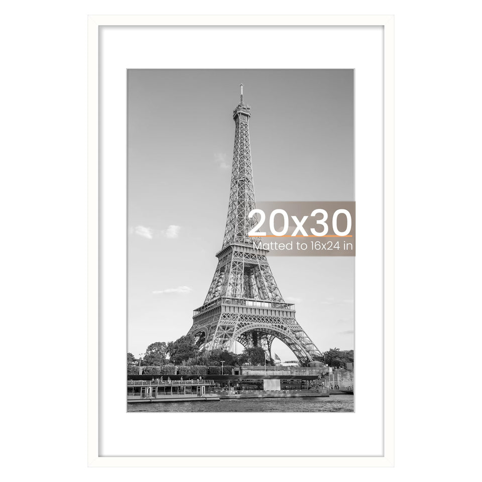 upsimples 20x30 poster frame front view in clean white finish