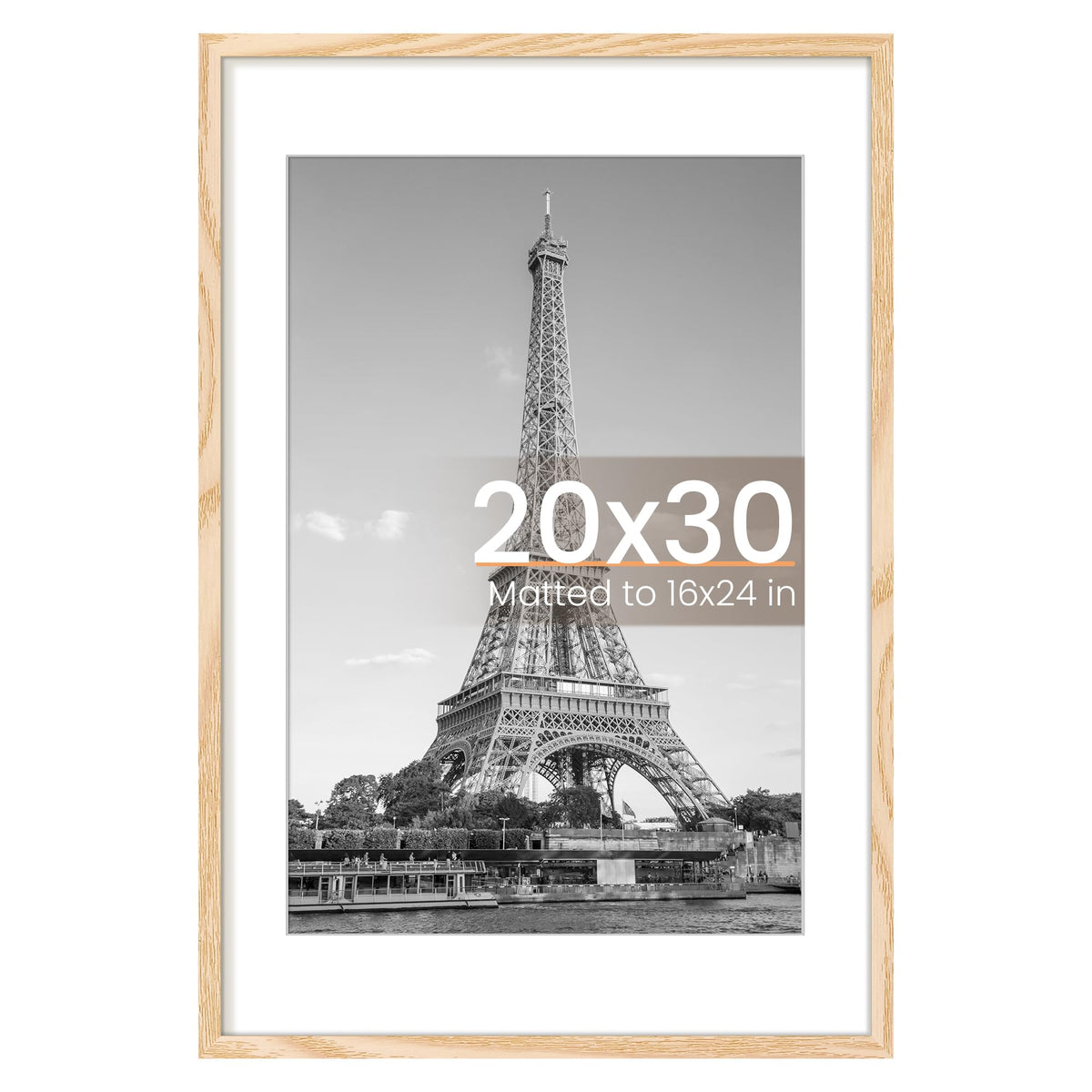 upsimples 20x30 poster frame front view shows a durable natural style for home decor.