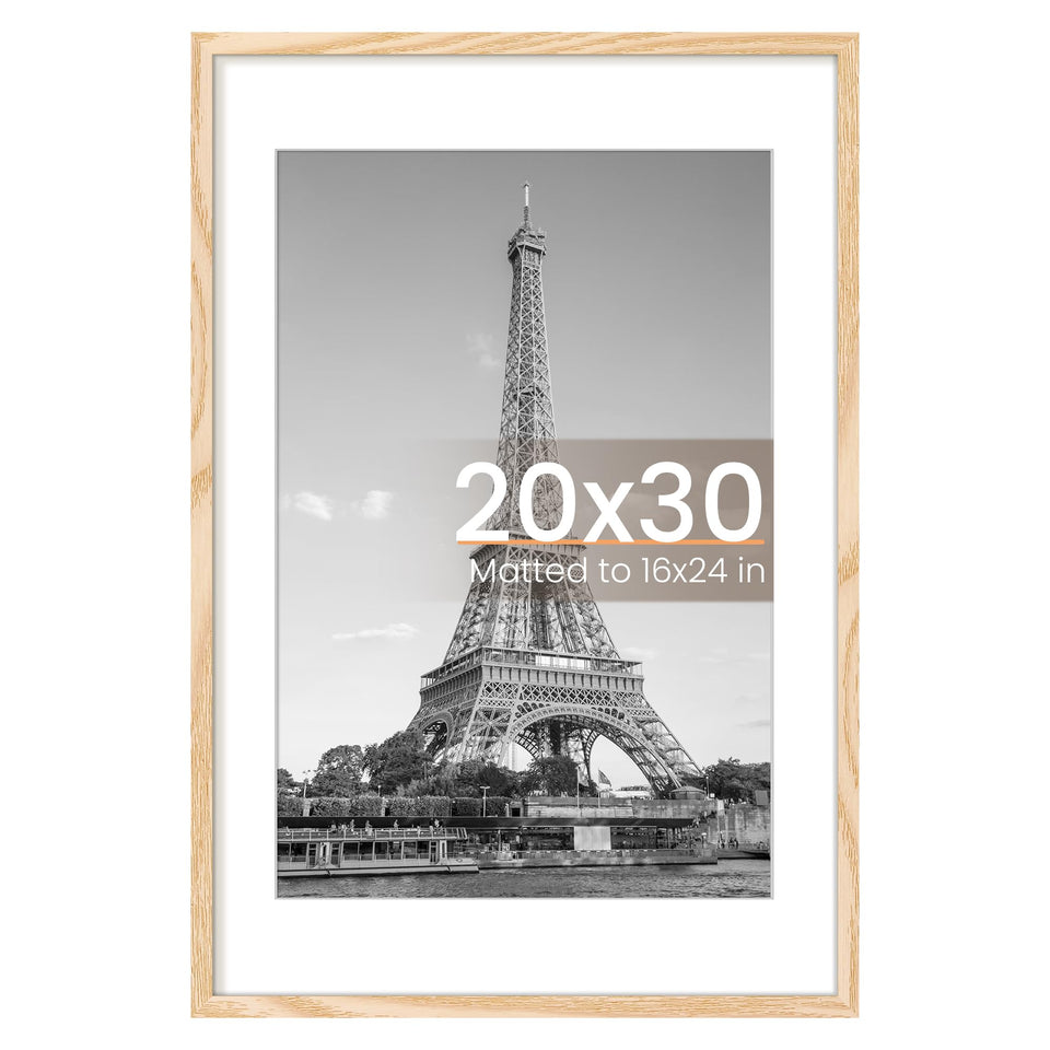 upsimples 20x30 poster frame front view shows a durable natural style for home decor.