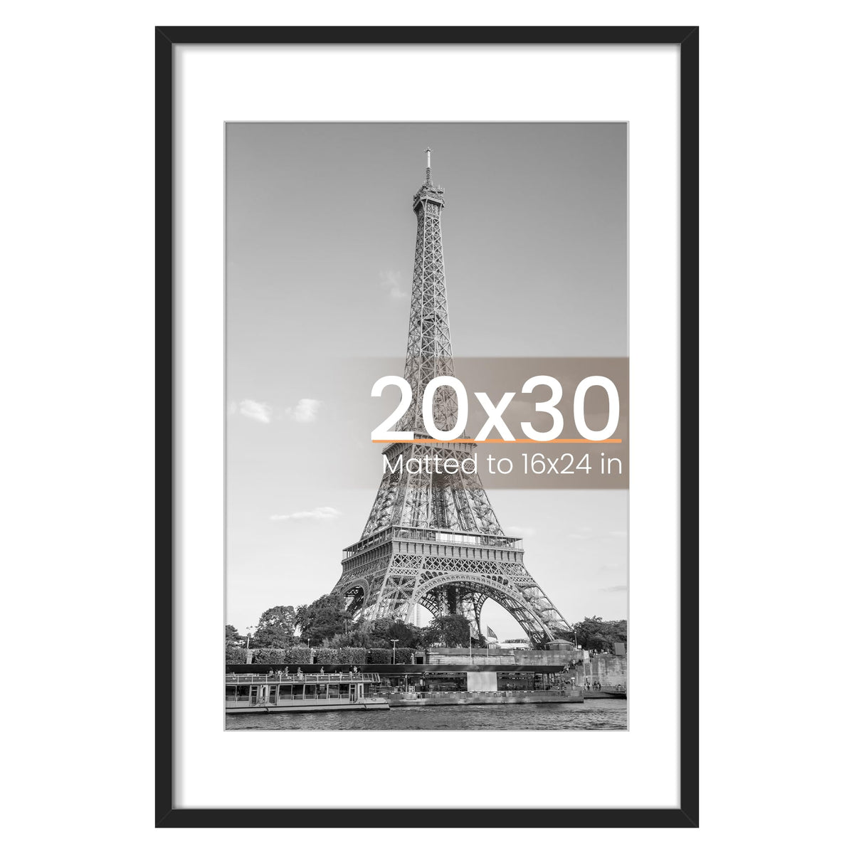 Upsimples 20x30 poster frame front view showcases clear protection and crisp display