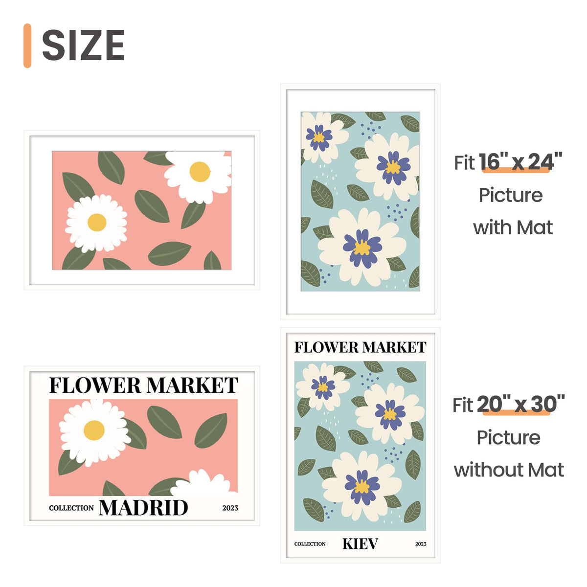 upsimples 20x30 frame hanging options for vertical or horizontal layout