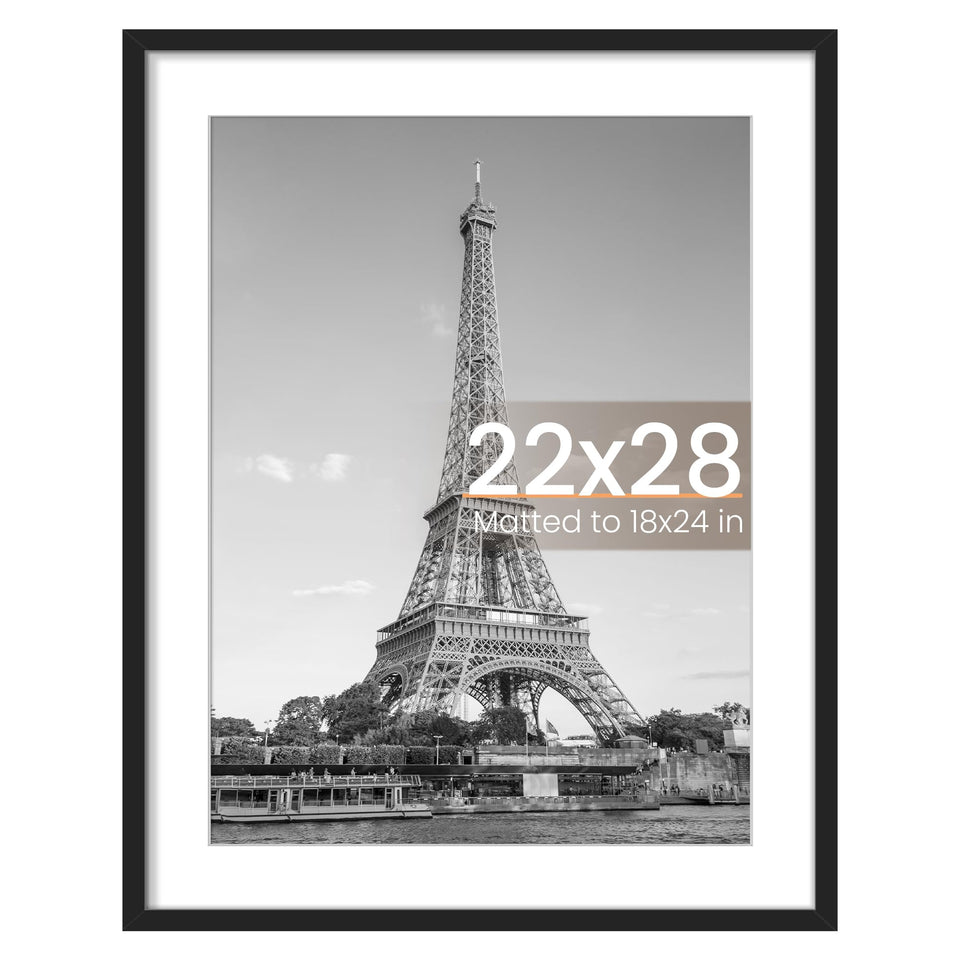 upsimples 22x28 black poster frame with clear HD cover for durable display.
