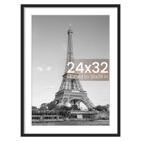 upsimples 24x32 poster frame front view, durable black finish, ready to display