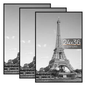 Upsimples 24x36 poster frame black 3-pack for gallery displays
