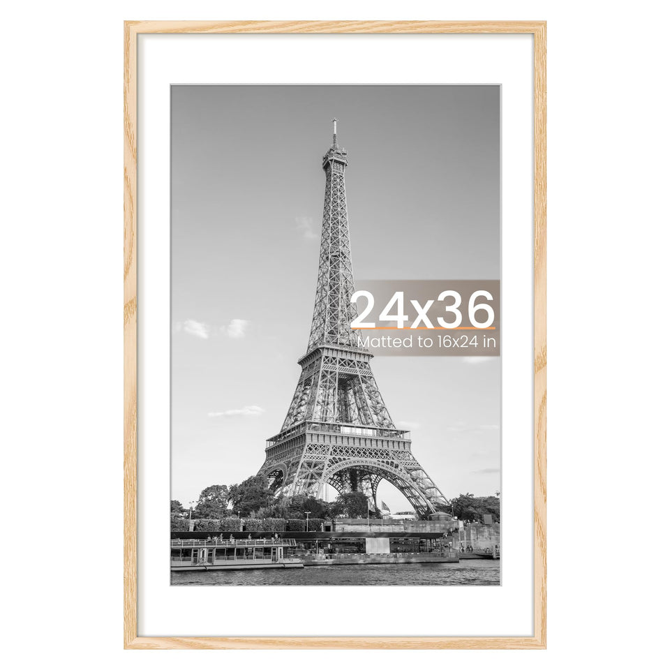 Upsimples 24x36 poster frame in natural style for a clear wall display