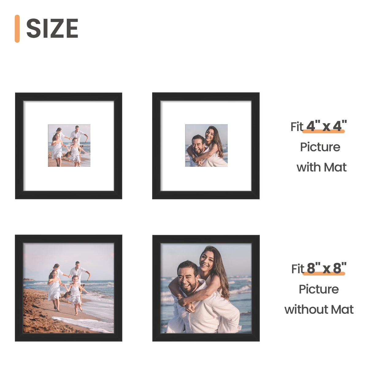 Upsimples 4x4 photo with mat windows preserves focus and keeps photos secure.