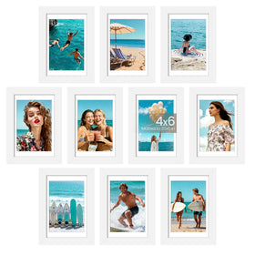 Upsimples 4x6 picture frame set front view with white finish for stylish wall display