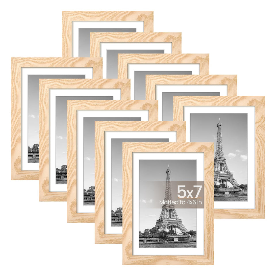 Upsimples 5x7 frame set on wall display with secure, dust-free viewing.