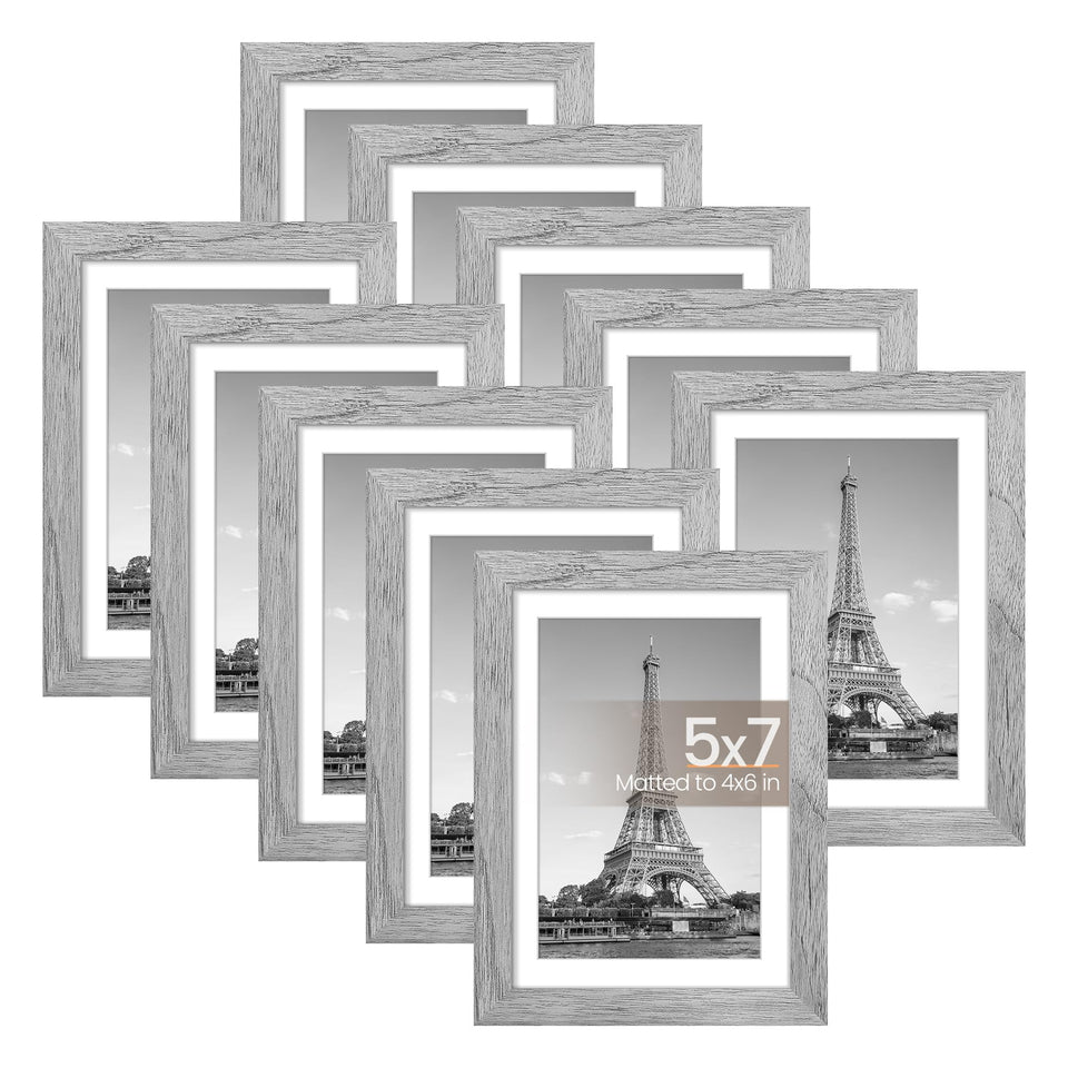upsimples 5x7 frame set displayed on wall for a neat collage.