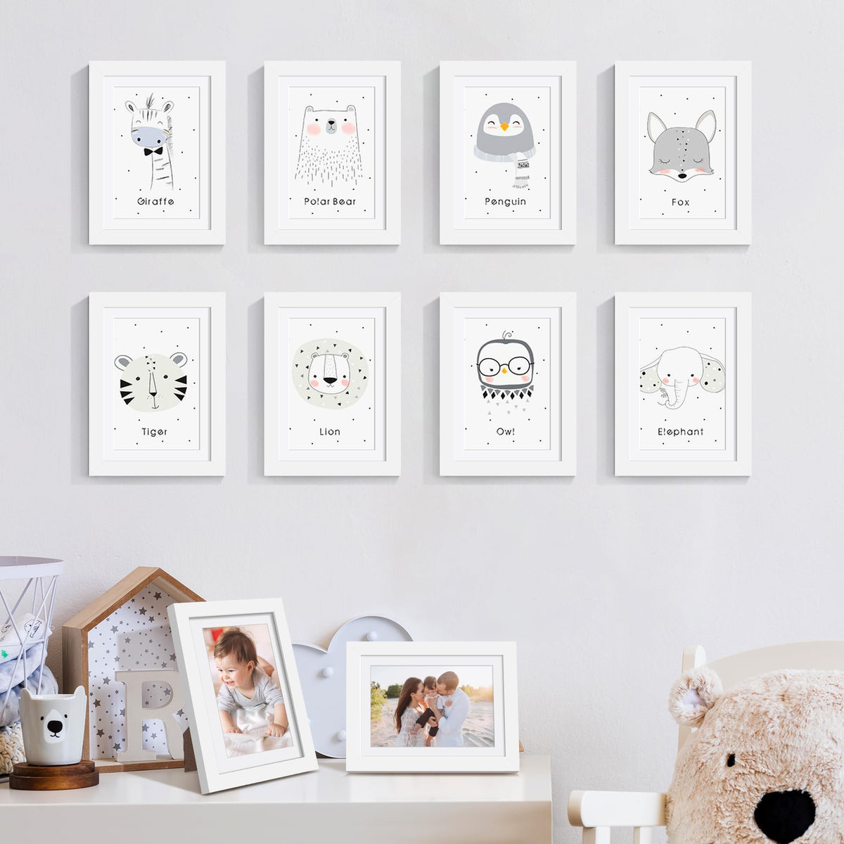 upsimples 5x7 frame with mat fits 4x6 photos securely, clean presentation.