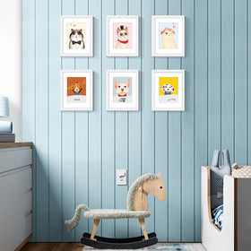upsimples 6x8 photo inside mat white frame, easy swap and polished display