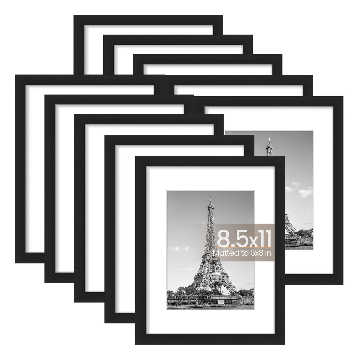 upsimples 8.5x11 frame set front view for versatile wall or tabletop display