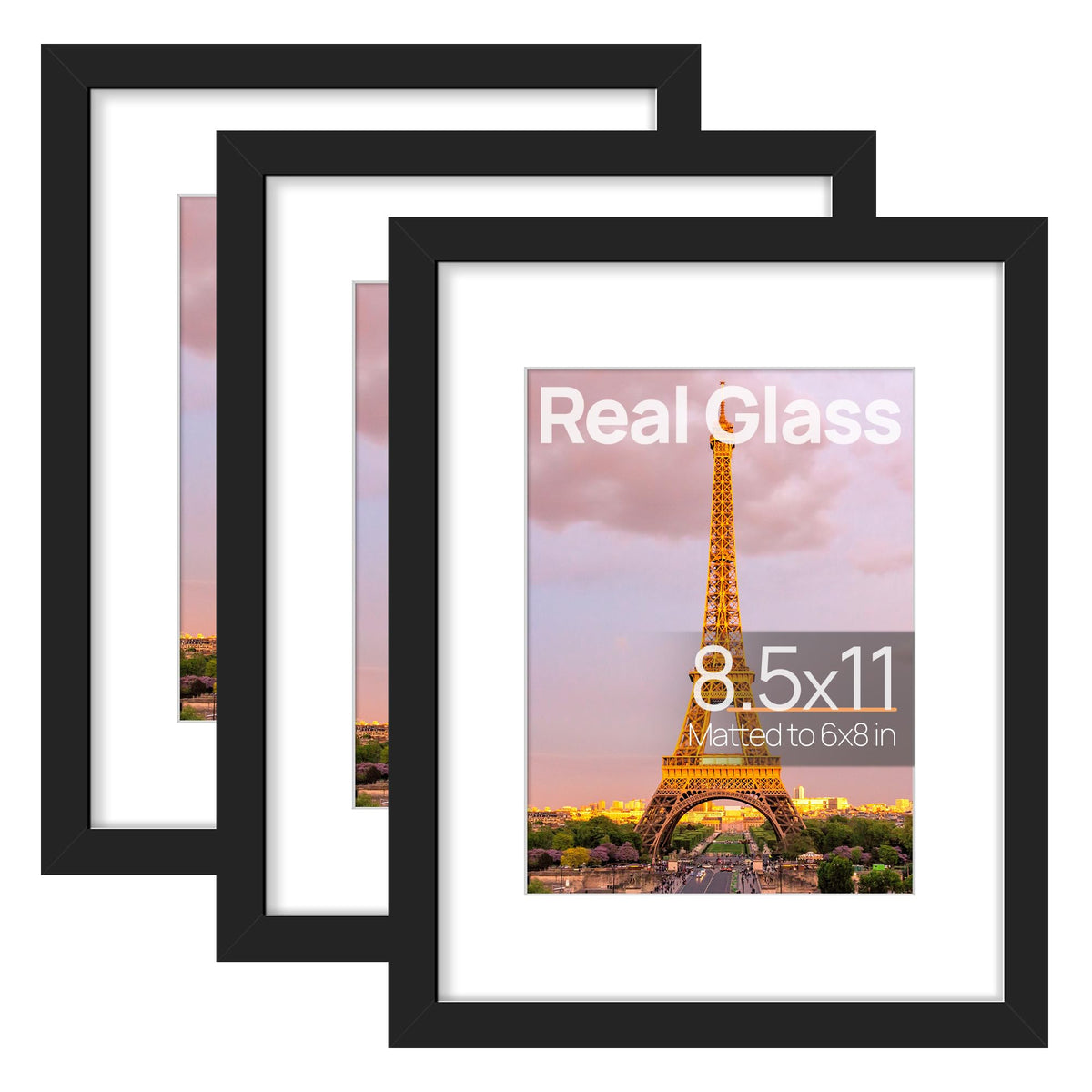 Upsimples 8.5x11 frame set 3 for neat wall and table display.