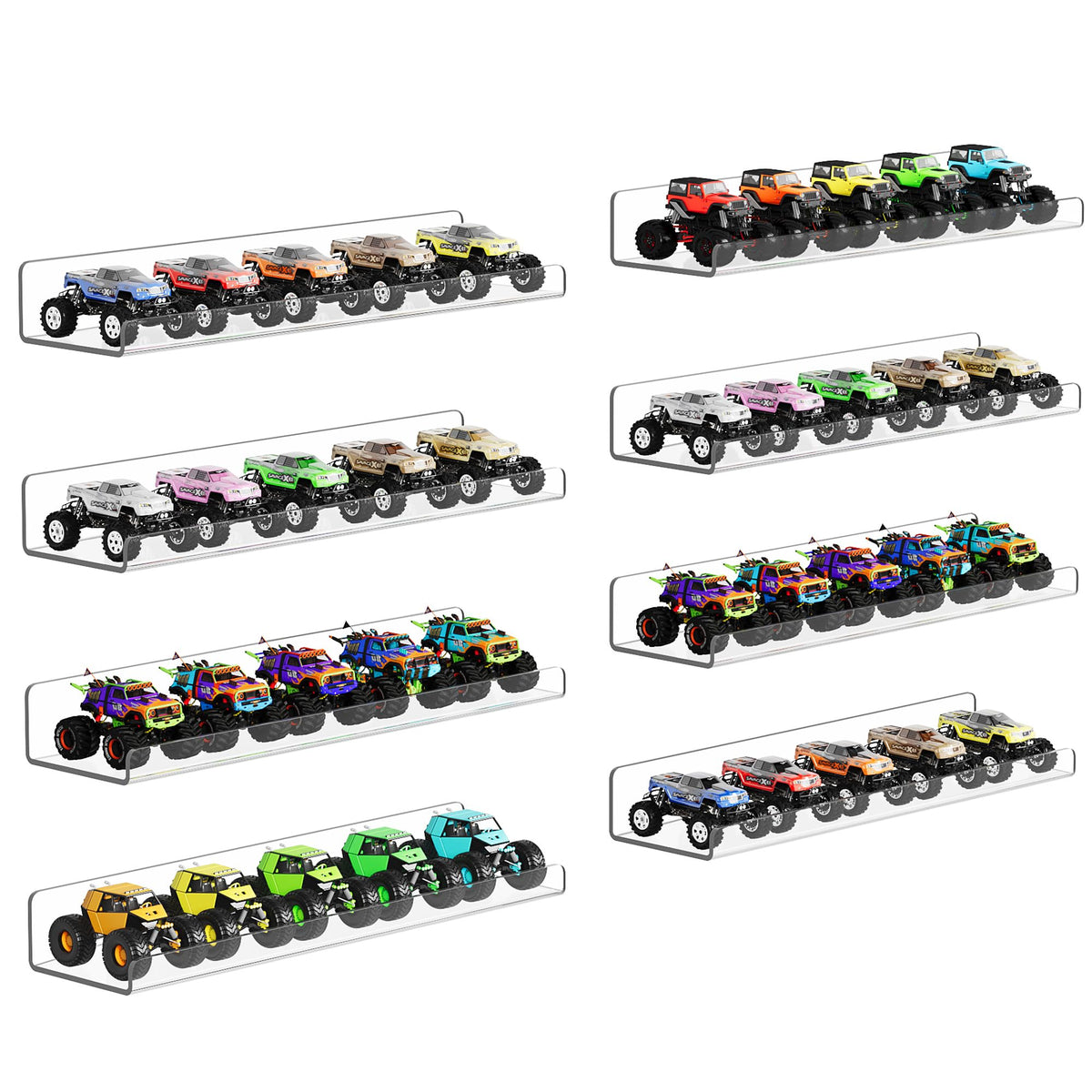 upsimples 8-pack acrylic wall shelves display for organized storage
