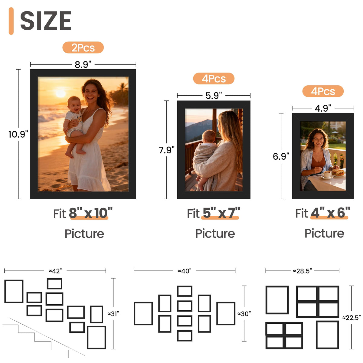 upsimples 8x10 frame in black, perfect for highlighting bold family photos