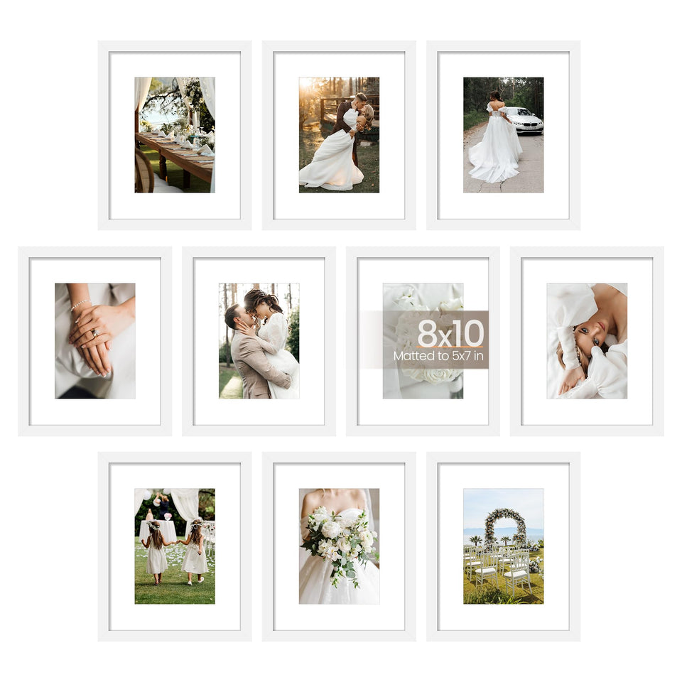 upsimples 8x10 frame set ten-pack for wall or tabletop display